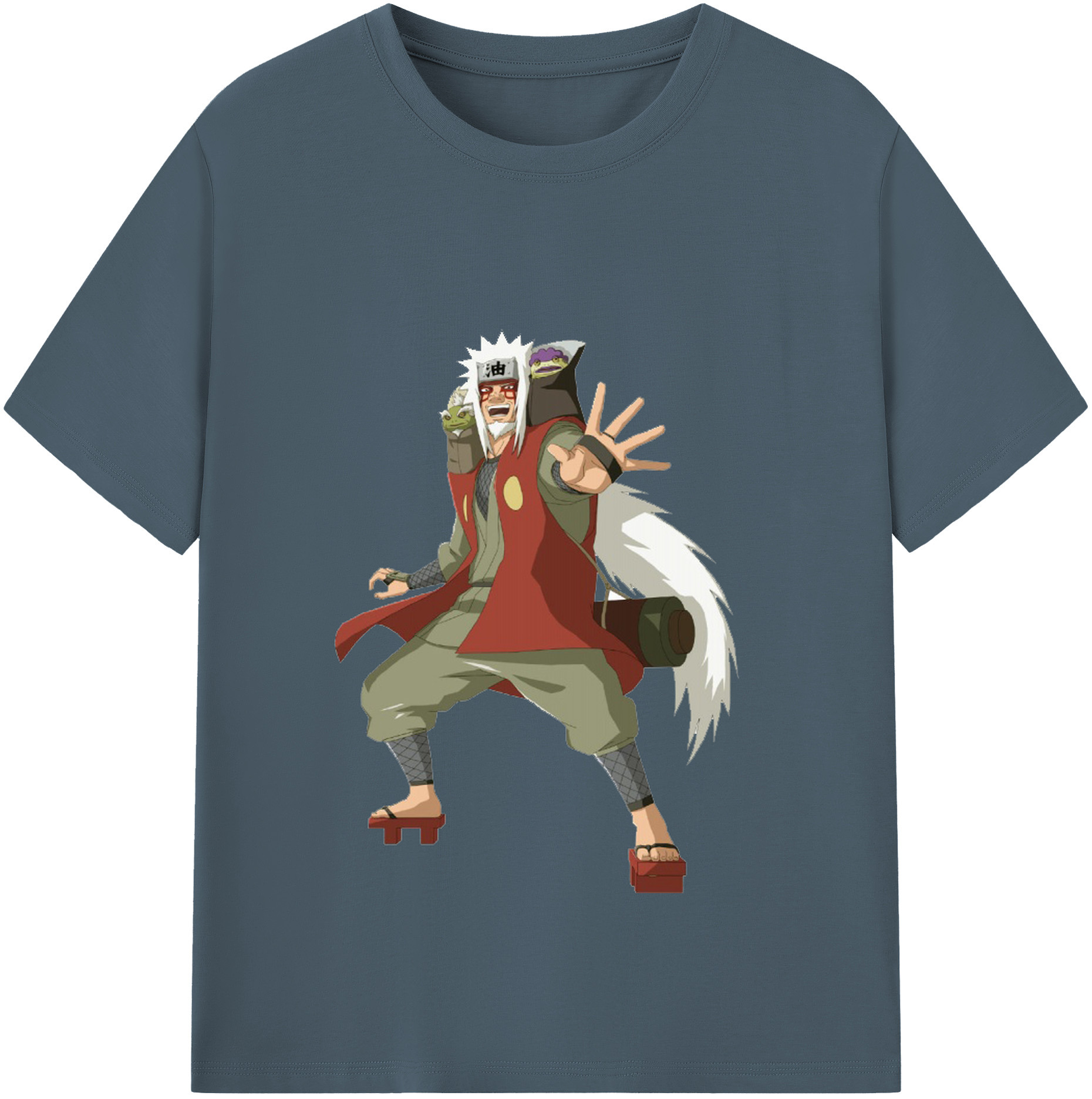 （画像用） NARUTO -ナルト- 自来也（じらいや） Jiraiya 綿100％半袖Tシャツ（フロントプリント）